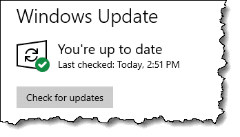 Windows Update - You're up to date.