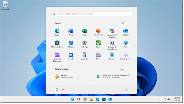 Windows 11 Start Menu