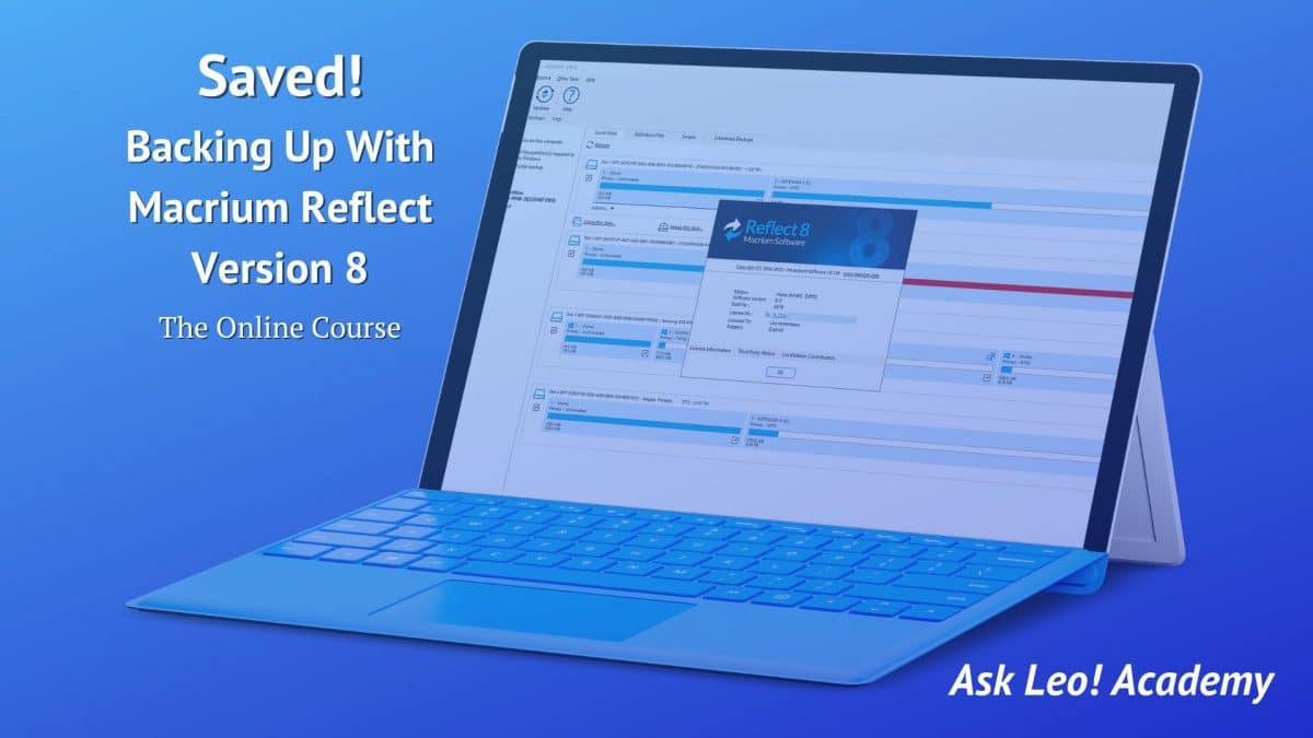 Saved backing up with macrium reflect 8 online course ask leo 