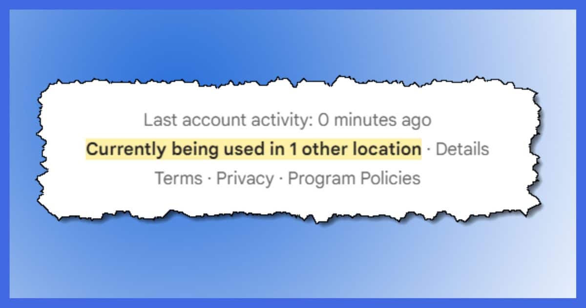 Gmail: Used in other location.