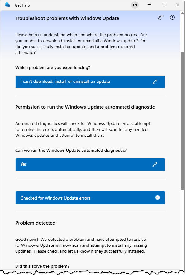 New Windows Update Troubleshooter,.
