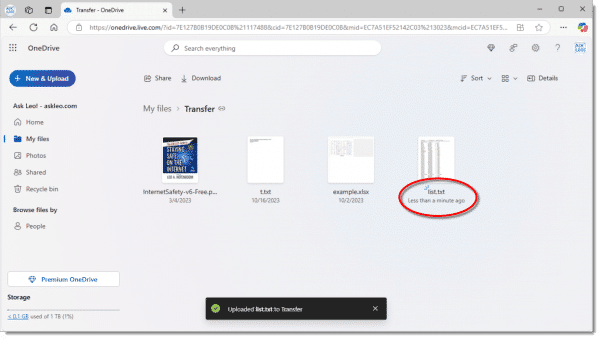 A file uploaded to OneDrive.com.