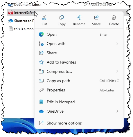 Windows 11 File Explorer Right-Click Menu.