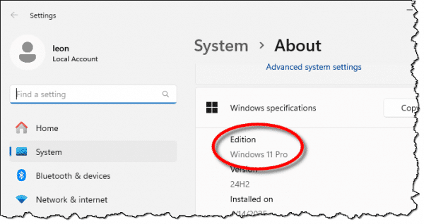 Windows 11 System Information showing Pro edition.