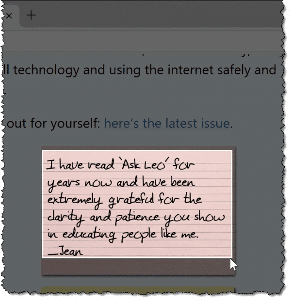 Rectangle selection in snipping tool.