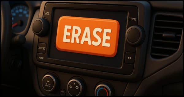 Erase button on a car