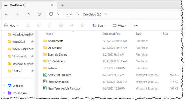 OneDrive online mounted as a virtual drive.