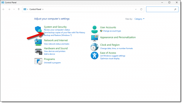 Control Panel in Windows 11