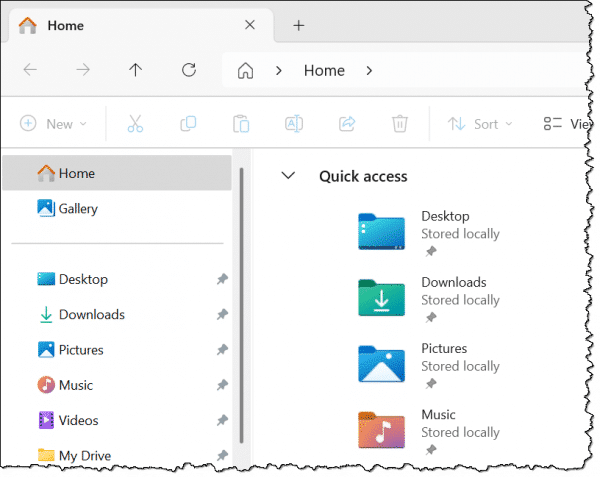 Windows File Explorer default shortcuts.
