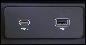 USB-C socket (left) and USB-A socket (right)