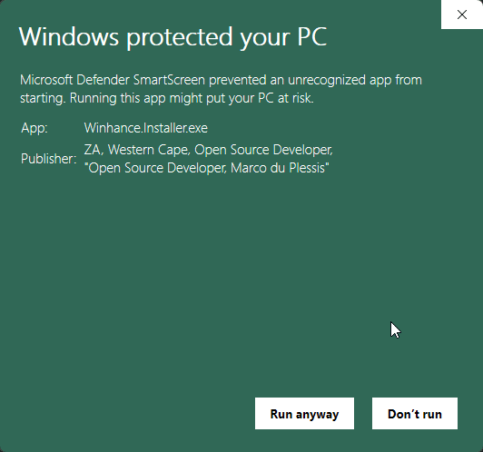 Windows Protected your PC