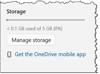 OneDrive: lots of room. (5GB)